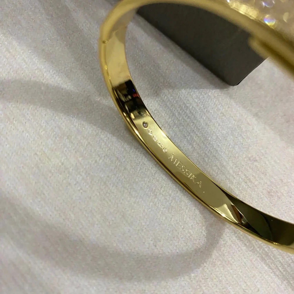 Messika Gold Pavé Hinged Women Bangle Bracelet